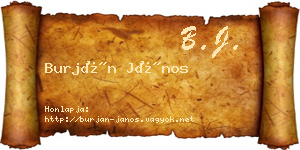 Burján János névjegykártya